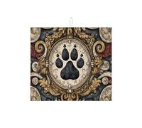 Tappetino scolapiatti per cucina, con stampa di zampe, in stile vintage, assorbente nero, tappetino decorativo in microfibra per asciugatura bar, 40,6 x 45,7 cm