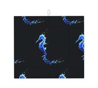 Tappetino scolapiatti per cucina HHGFASD astratto motivo cavalluccio marino ultra assorbente, reversibile ed elegante tappetino da cucina