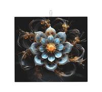 Tappetino scolapiatti per cucina HHGFASD Blue Blooming Flowers Pattern Ultra assorbente, reversibile ed elegante tappetino da cucina