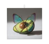 Tappetino scolapiatti per cucina HHGFASD Butterfly on Avocado Pattern Ultra assorbente, reversibile ed elegante tappetino da cucina