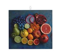 Tappetino scolapiatti per cucina HHGFASD colorato motivo frutta ultra assorbente, reversibile ed elegante tappetino da cucina