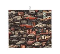 Tappetino scolapiatti per cucina HHGFASD Dark Wind Motor City modello ultra assorbente, reversibile ed elegante tappetino da cucina