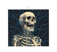 Tappetino scolapiatti per cucina HHGFASD Electrified Skeleton Pattern Ultra assorbente, reversibile ed elegante tappetino da cucina