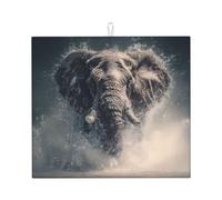 Tappetino scolapiatti per cucina HHGFASD Elephant Sputare Water Pattern Ultra assorbente, reversibile ed elegante tappetino da cucina