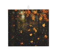 Tappetino scolapiatti per cucina HHGFASD Falling Leaves in The Rain Pattern Ultra assorbente, reversibile ed elegante tappetino da cucina