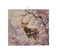 Tappetino scolapiatti per cucina HHGFASD Fawn in The Boughs, ultra assorbente, reversibile ed elegante tappetino da cucina