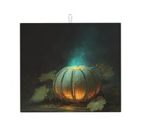 Tappetino scolapiatti per cucina HHGFASD Il bagliore della zucca modello lampada Ultra assorbente, reversibile ed elegante tappetino da cucina