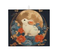 Tappetino scolapiatti per cucina HHGFASD Il coniglio dietro lo schermo, modello ultra assorbente, reversibile ed elegante tappetino da cucina