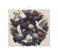 Tappetino scolapiatti per cucina HHGFASD La colomba nella corona modello ultra assorbente, reversibile ed elegante tappetino da cucina