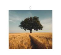 Tappetino scolapiatti per cucina HHGFASD L'albero nel campo di grano, ultra assorbente, reversibile ed elegante tappetino da cucina