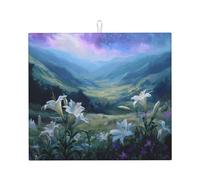 Tappetino scolapiatti per cucina HHGFASD Lily of the Valley, ultra assorbente, reversibile ed elegante tappetino da cucina