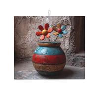 Tappetino scolapiatti per cucina HHGFASD Little Flowers in The Painted Pottery Pattern Ultra assorbente, reversibile ed elegante tappetino da cucina