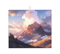 Tappetino scolapiatti per cucina HHGFASD Mountains in The Morning Light, ultra assorbente, reversibile ed elegante tappetino da cucina