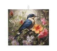 Tappetino scolapiatti per cucina HHGFASD Swallow in the Flowers Pattern Ultra assorbente, reversibile ed elegante tappetino da cucina