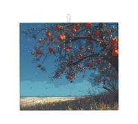 Tappetino scolapiatti per cucina HHGFASD Swaying Fruit Trees, modello ultra assorbente, reversibile ed elegante tappetino da cucina