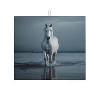 Tappetino scolapiatti per cucina HHGFASD The White Horse That treads Water Pattern Ultra assorbente, reversibile ed elegante tappetino da cucina