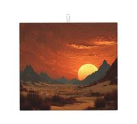 Tappetino scolapiatti per cucina HHGFASD Tramonto nel deserto, ultra assorbente, reversibile ed elegante tappetino da cucina