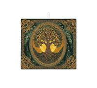 Tappetino scolapiatti per cucina, motivo albero della vita, tappetino assorbente in microfibra ispirato alla natura, per bancone della cucina, 40,6 x 45,7 cm