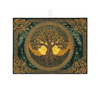 Tappetino scolapiatti per cucina, motivo albero della vita, tappetino assorbente in microfibra ispirato alla natura, per bancone della cucina, 45,7 x 61 cm