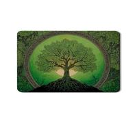 Tappetino scolapiatti per cucina, motivo albero della vita, tappetino scolapiatti in gomma assorbente verde ispirato alla natura, tappetino scolapiatti in pelle ecologica in poliuretano, 30,5 x 50,8