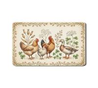 Tappetino scolapiatti per cucina, motivo: animali della fattoria, tappetino scolapiatti in gomma assorbente con pollo e anatra, stile vintage, motivo floreale, per bar, 30,5 x 50,8 cm