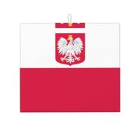 Tappetino scolapiatti per cucina, motivo bandiera della Polonia, facile da pulire, multiuso, tappetino per asciugatura nero