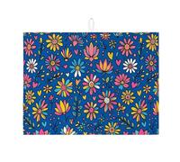 Tappetino scolapiatti per cucina, motivo floreale, assorbente, per primavera ed estate, in microfibra, per proteggere il bancone, 45,7 x 61 cm