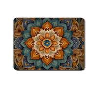 Tappetino scolapiatti per cucina, motivo mandala, blu e arancione, in gomma, assorbente, tappetino scolapiatti in pelle sintetica per protezione bancone, 45,7 x 61 cm