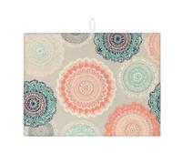 Tappetino scolapiatti per cucina, motivo mandala, colorato, assorbente, in microfibra, per bancone della cucina, 45,7 x 61 cm
