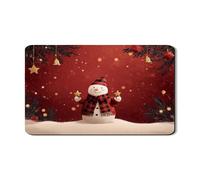 Tappetino scolapiatti per cucina, motivo pupazzo di neve, in gomma assorbente, motivo scozzese rosso, tappetino scolapiatti in pelle sintetica per vacanze invernali, per bancone bar, 30,5 x 50,8 cm