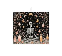 Tappetino scolapiatti per cucina, motivo scheletro, motivo Halloween con luna nera e stella, assorbente, tappetino scolapiatti in microfibra per bancone, 40,6 x 45,7 cm