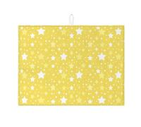 Tappetino scolapiatti per cucina, motivo stella gialla, tappetino scolapiatti assorbente, tappetino in microfibra per bar, 45 x 61 cm