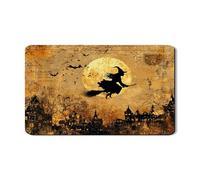 Tappetino scolapiatti per cucina, motivo strega di Halloween, vintage, nero e arancione, in gomma assorbente, per bar, 30,5 x 50,8 cm