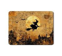 Tappetino scolapiatti per cucina, motivo strega di Halloween, vintage, nero e arancione, in gomma assorbente, tappetino scolapiatti in pelle PU per bar, 45 x 61 cm