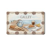 Tappetino scolapiatti per cucina nautica, tappetino scolapiatti in gomma assorbente vintage marina, tappetino scolapiatti estivo in pelle PU, 30,5 x 50,8 cm