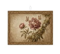 Tappetino scolapiatti per cucina, stile vintage, motivo floreale con rose antiche, tappetino assorbente in microfibra, elegante tappetino scolapiatti in microfibra per protezione da bar, 45,7 x 61 cm