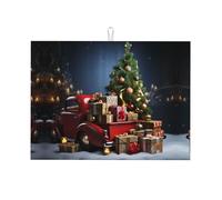 Tappetino scolapiatti per cucina Tappetino per asciugare l'albero di Natale e regali stampati scolapiatti stuoie super assorbente in microfibra da cucina tappetino da bancone