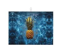 Tappetino scolapiatti per cucina Tappetino per asciugatura ananas in piscina stampato piatti scolapiatti stuoie super assorbente in microfibra tappetino da cucina