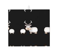 Tappetino scolapiatti per cucina VVXBHGR Silly Sheep Prints Ultra assorbente, reversibile ed elegante tappetino da cucina