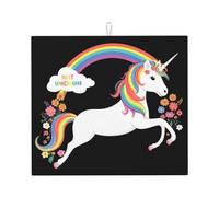 Tappetino scolapiatti per cucina VVXBHGR Unicorns Across The Rainbow Prints, ultra assorbente, reversibile ed elegante tappetino da cucina