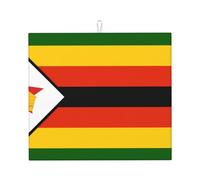 Tappetino scolapiatti per cucina Wzywhj Bandiera dello Zimbabwe in spugna assorbente 45,7 x 40,6 cm