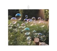 Tappetino scolapiatti per cucina Wzywhj Bubbles in The Garden stampa in spugna assorbente 45,7 x 40,6 cm