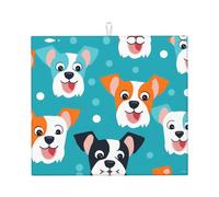 Tappetino scolapiatti per cucina Wzywhj Cartoon Puppy Head Printing in spugna assorbente 45,7 x 40,6 cm