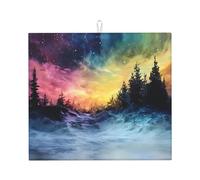 Tappetino scolapiatti per cucina Wzywhj Forest Aurora modello in spugna assorbente 45,7 x 40,6 cm