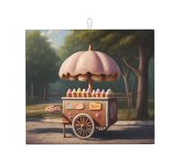 Tappetino scolapiatti per cucina Wzywhj Ice Cream On The funghi carrello stampa in spugna assorbente acqua 45,7 x 40,6 cm