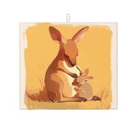 Tappetino scolapiatti per cucina Wzywhj Kind Kangaroo Mother stampa in spugna assorbente 45,7 x 40,6 cm