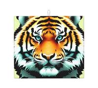 Tappetino scolapiatti per cucina Wzywhj Little Fat Tiger Head Picture in spugna assorbente 45,7 x 40,6 cm