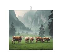 Tappetino scolapiatti per cucina Wzywhj modello bovino alpino in spugna assorbente 45,7 x 40,6 cm