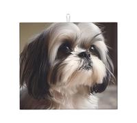 Tappetino scolapiatti per cucina Wzywhj Shih Tzu Dog Picture in spugna assorbente 45,7 x 40,6 cm