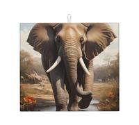 Tappetino scolapiatti per cucina Wzywhj The Majestic Elephant Picture in spugna assorbente 45,7 x 40,6 cm